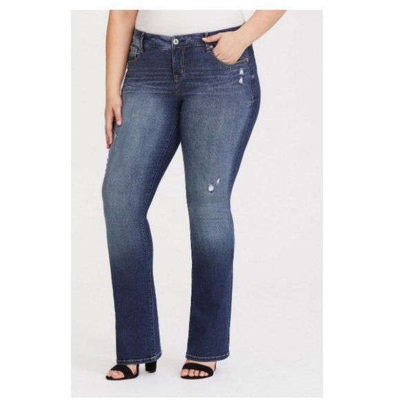 NWOT Torrid Plus Size Dark Wash Slim Boot Cut Jeans Size 18 Style 11426225 - Picture 1 of 13